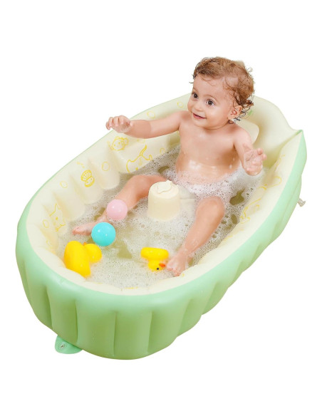 Bañera Inflable para Bebés Rlozftel Verde con Bomba de Aire Bañera Inflable para Bebés Rlozftel Verde con Bomba de Aire