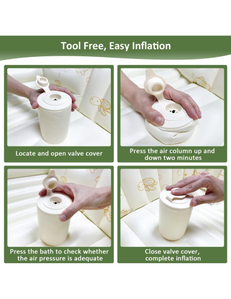 Bañera Inflable para Bebés Rlozftel Verde con Bomba de Aire Bañera Inflable para Bebés Rlozftel Verde con Bomba de Aire