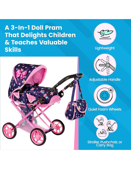Carrito de Muñecas Kinderplay KP0200I Ajustable 36.4-64.1 cm