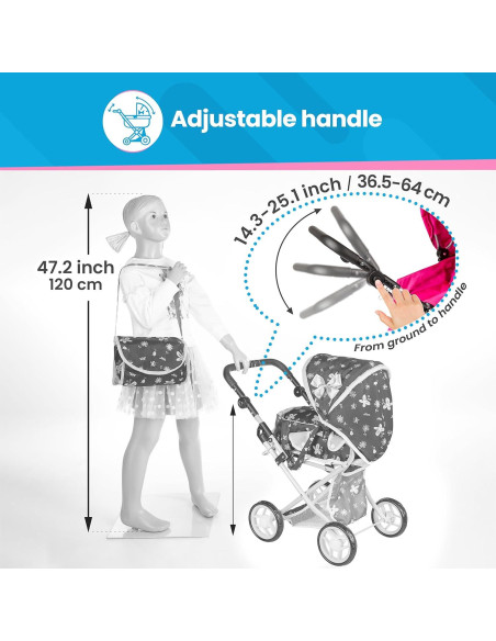 Carrito de Muñecas Kinderplay KP0200I Ajustable 36.4-64.1 cm