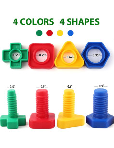 Juego de Tuercas y Tornillos Montessori LotFancy 24 Piezas 2