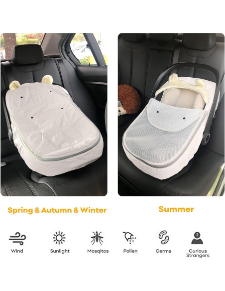 Funda de Asiento de Coche para Bebé Universal HG0748 - Invierno