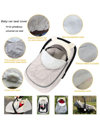 Funda de Asiento de Coche para Bebé Universal HG0748 - Invierno