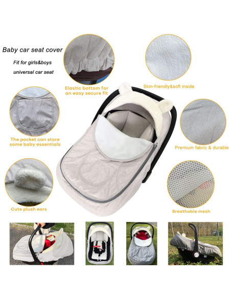 Funda de Asiento de Coche para Bebé Universal HG0748 - Invierno