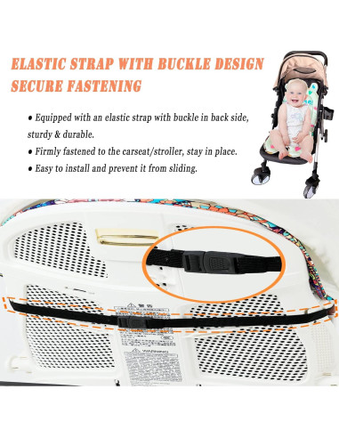 Almohadilla para Cochecito de Bebé Dinosaurio Verde - Suave y Transpirable