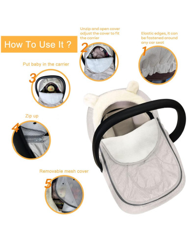 Funda de Asiento de Coche para Bebé Universal HG0748 - Invierno