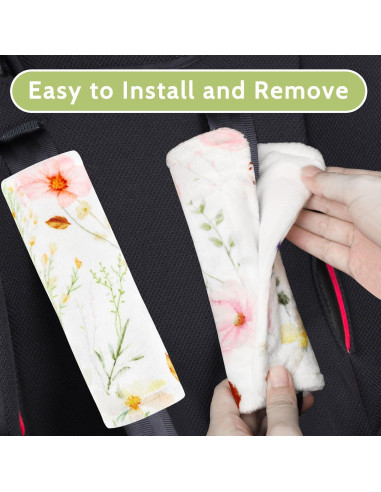 Fundas para Cinturones de Seguridad Bebé CARUILI - Flores Coloridas