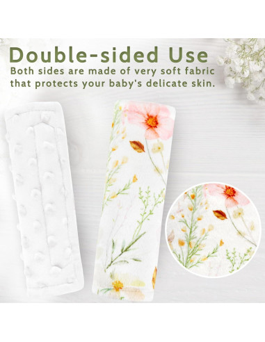Fundas para Cinturones de Seguridad Bebé CARUILI - Flores Coloridas