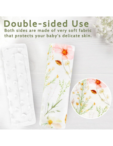 Fundas para Cinturones de Seguridad Bebé CARUILI - Flores Coloridas