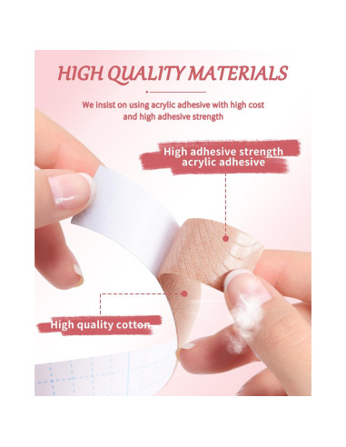 Cinta Facial Antiarrugas YHDSYN - 4 Rollos de Algodón