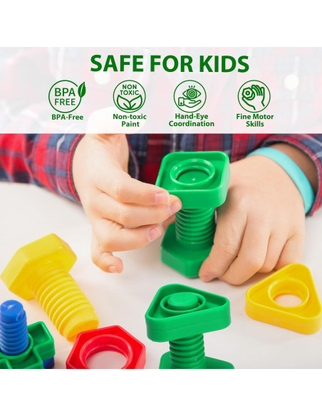 Juego de Tuercas y Tornillos Montessori LotFancy 24 Piezas Juego de Tuercas y Tornillos Montessori LotFancy 24 Piezas