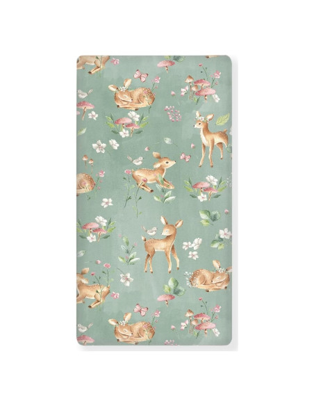 Sábana Ajustable para Cuna QINBEIDU Ciervo Verde 71x132 cm Sábana Ajustable para Cuna QINBEIDU Ciervo Verde 71x132 cm