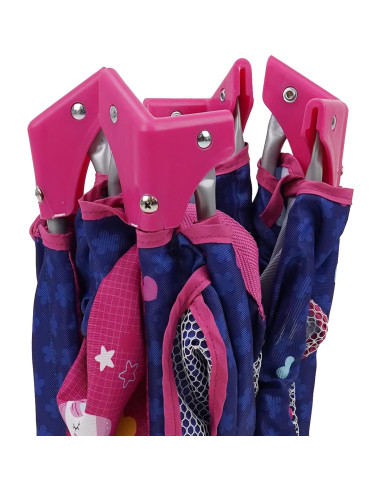 Cuna de Muñeca 509 Unicornio Plegable con Dosel Ajustable