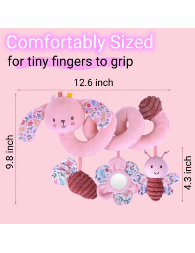 Juguete de Asiento de Coche en Espiral Chochumy Conejo Rosa