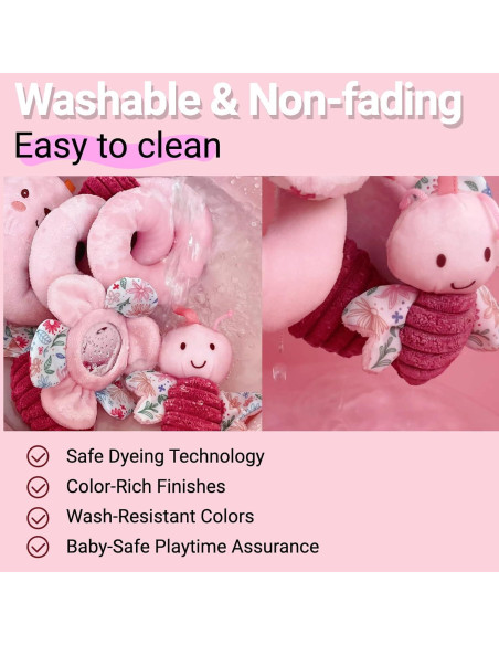 Juguete de Asiento de Coche en Espiral Chochumy Conejo Rosa Juguete de Asiento de Coche en Espiral Chochumy Conejo Rosa