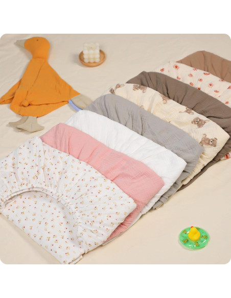 Sábanas de Cuna Knirose 100% Algodón Muselina 132x71 cm