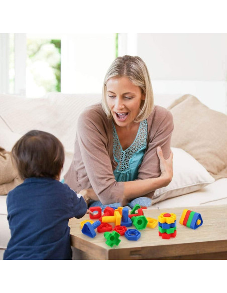 Juego de Tuercas y Tornillos Montessori LotFancy 24 Piezas Juego de Tuercas y Tornillos Montessori LotFancy 24 Piezas