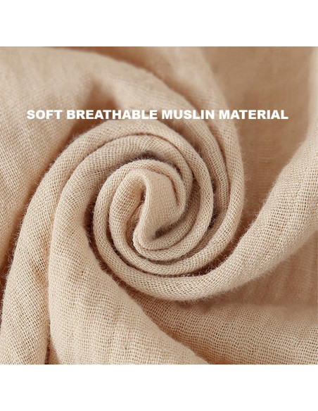 Cubierta de Asiento de Coche Bebé Algodón Muselina Crema