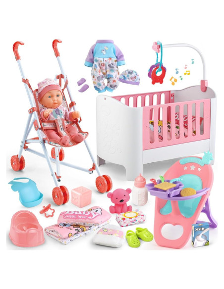 Juego de Accesorios para Cuna de Muñeca YIYBM - 24 Piezas
