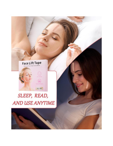 Cinta Facial Antiarrugas YHDSYN - 4 Rollos de Algodón