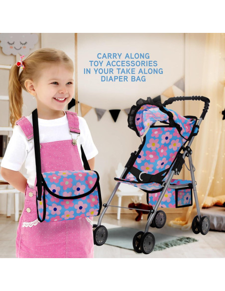 Cochecito de Muñeca 4 en 1 Dolls To Play Azul 50.8 cm