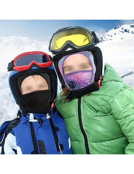 Máscara Balaclava Térmica GSHLLO para Niños - Forro Polar Negro