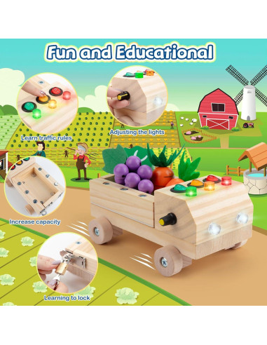 Juego de Herramientas Montessori con Luz LED para Niños 3+