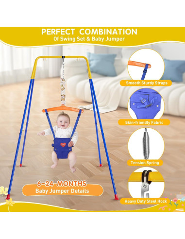 Saltarín para Bebé Qiqidog con Soporte Ajustable 127cm