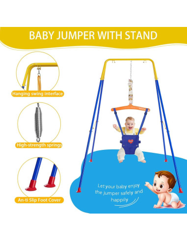 Saltarín para Bebé Qiqidog con Soporte Ajustable 127cm