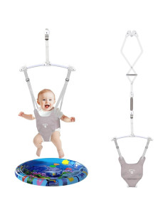 Saltarín para Bebés Ajustable con Alfombra de Agua - Gris