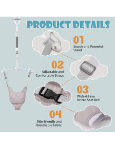 Saltarín para Bebés Ajustable con Alfombra de Agua - Gris 2