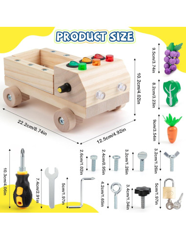 Juego de Herramientas Montessori con Luz LED para Niños 3+