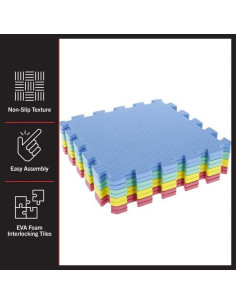 Mats de Piso Interconectables Stalwart - Juego de 8 Piezas Multicolor 2