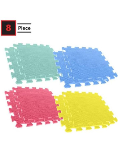 Mats de Piso Interconectables Stalwart - Juego de 8 Piezas Multicolor