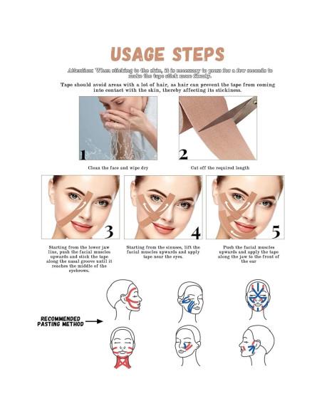 Cinta de Elevación Miofascial Facial Snmzlc 2 Rollos 2.5cm x 5m Cinta de Elevación Miofascial Facial Snmzlc 2 Rollos 2.5cm x 5m