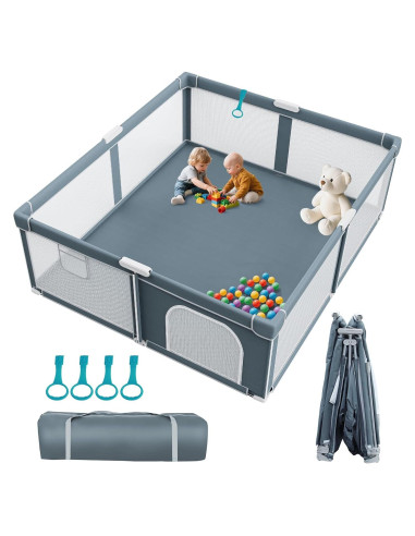 Parque Infantil Plegable OMZER 180x200 cm Resistente con Malla