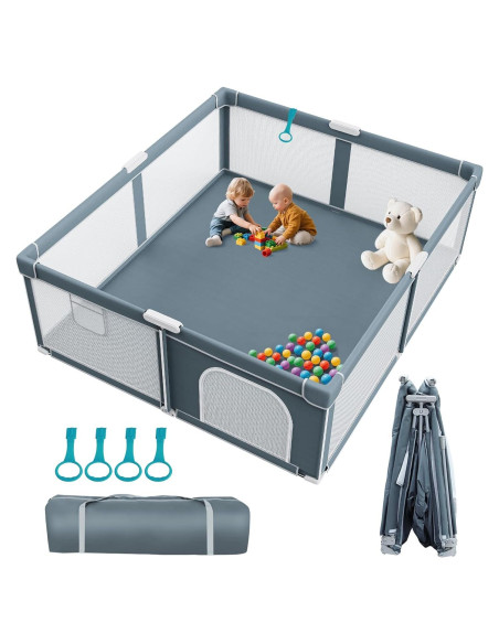 Parque Infantil Plegable OMZER 180x200 cm Resistente con Malla