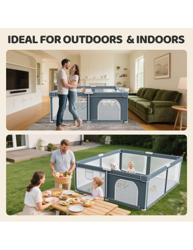 Parque Infantil Plegable OMZER 180x200 cm Resistente con Malla