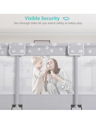 Corralito Gigante para Bebés 178x150cm Gris - Seguro y Espacioso