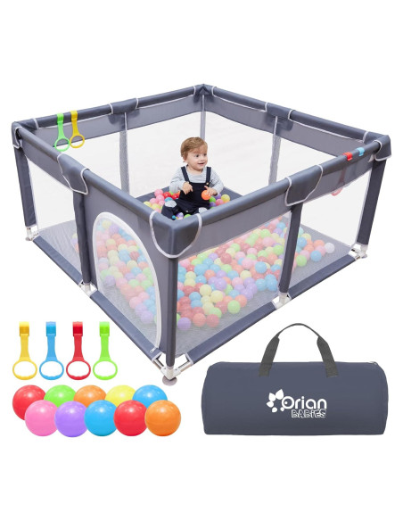 Parque Infantil Orian 127x127 cm Tela Oxford con Pelotas