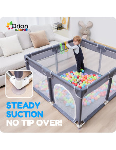 Parque Infantil Orian 127x127 cm Tela Oxford con Pelotas 2