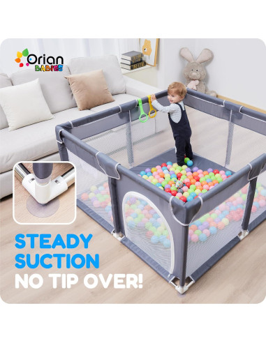 Parque Infantil Orian 127x127 cm Tela Oxford con Pelotas