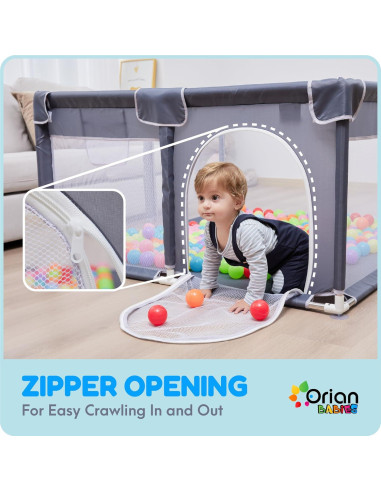 Parque Infantil Orian 127x127 cm Tela Oxford con Pelotas