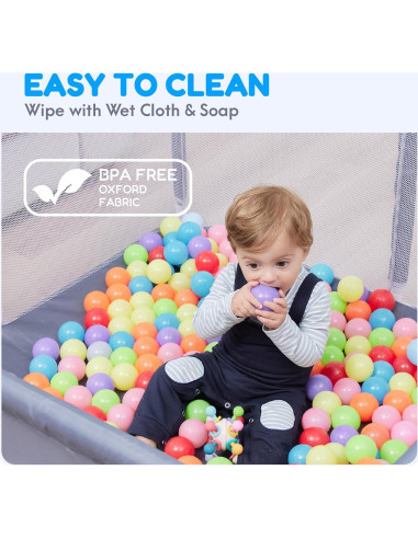 Parque Infantil Orian 127x127 cm Tela Oxford con Pelotas