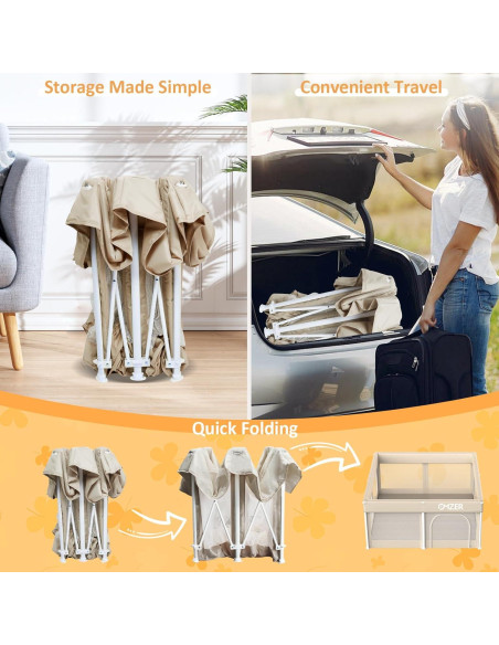 Corralito Plegable Omzer para Bebés 50x50 cm con Alfombra