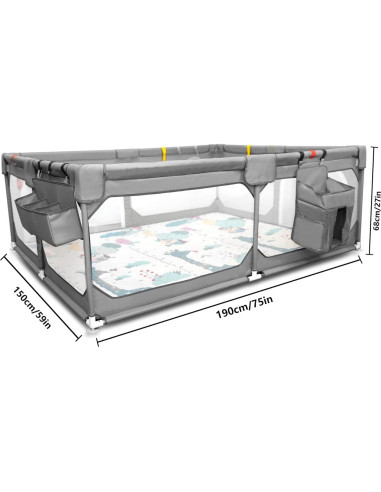 Parque Infantil Extra Grande Jinxia 190.5x149.9cm Seguro y Lavable