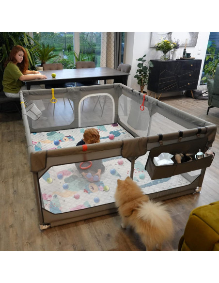 Parque Infantil Extra Grande Jinxia 190.5x149.9cm Seguro y Lavable Parque Infantil Extra Grande Jinxia 190.5x149.9cm Seguro y Lavable