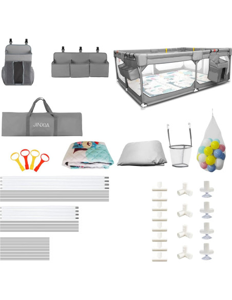 Parque Infantil Extra Grande Jinxia 190.5x149.9cm Seguro y Lavable Parque Infantil Extra Grande Jinxia 190.5x149.9cm Seguro y Lavable