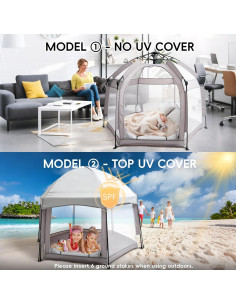 Parque Infantil Plegable Palopalo 150x109 cm con Dosel UPF50+ 2