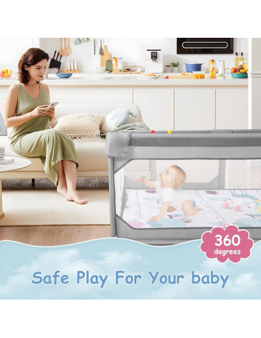 Parque Infantil Extra Grande Jinxia 190.5x149.9cm Seguro y Lavable